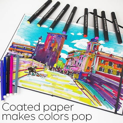 WA Portman A4 Alcohol Marker Paper Sketchbook, Thick 60 Sheets (120 Pages)