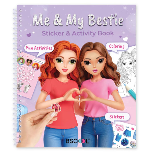 Me and My Bestie Sticker for Girls Drawing Coloring Activity | Fashion design fun with creative drawing and coloring pages; suitable gift for best friends ages 5 and up. - color: Multicolor