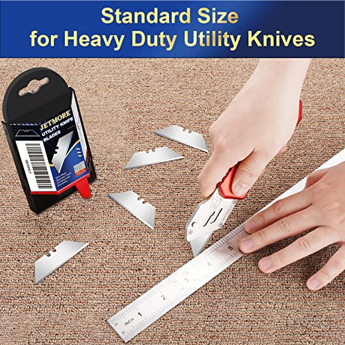 100 Pack Utility Knife Blades, Knife Blades, SK5 Razor Blades | SK5 steel stays sharp through cartons, carpet and vinyl, box cutter blades in a dispenser keep utility blades organized - size: 100 Pack