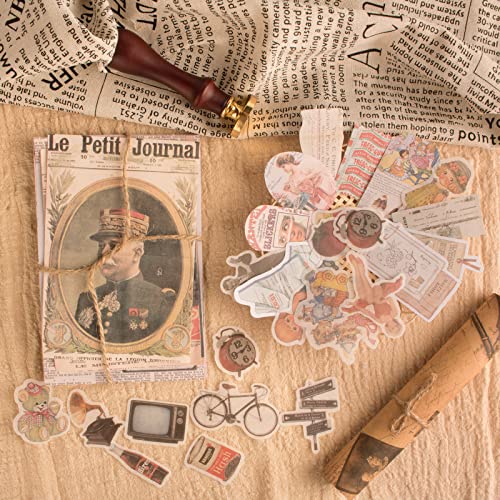 200Pcs Vintage Scrapbook Stickers, Aesthetic Junk Journal Stamping Supplies Kit, Scrapbooking Ephemera Washi Paper for Bullet Journaling Planners Diary Collage (Nostalgic) - style: Nostalgic