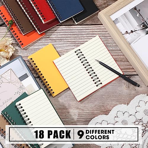 Jutom 18 Pcs Small Spiral Notebook Memo Pad 3x5, Multi Color - color: Multi Color