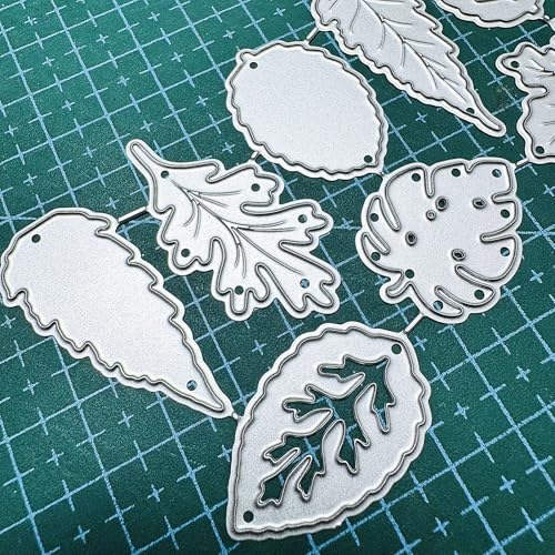 Patterned Leaves Cutting Dies Maple Leaf Metal Die Cuts Christmas Pine Leaves Embossing Stencils for Card Making Crafts Scrapbook Album Paper Decor - style: Leaves