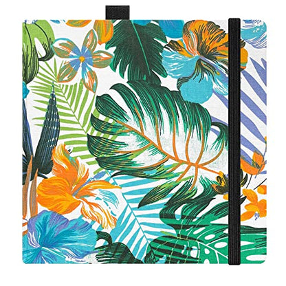 Square 8x8 Bleedproof Marker Paper Pad, 110 GSM Alcohol Ink Bristol Paper Sketchbook, Handmade Journal Hardbound 88 Sheets (176 Pages) Markers Ink Mediums Art Sketch Book Larges White Plantain - color: L-white plantain