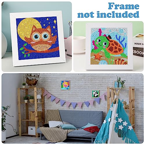 Labeol Diamond Art Kits for Kids Crafts for Girls Ages 6-8-10-12 Easy to DIY Creative Diamond Art Sticker Craft by Numbers Kits for Kids and Adult Beginners (4 Pack Adorable) - style: 4 pack Adorable