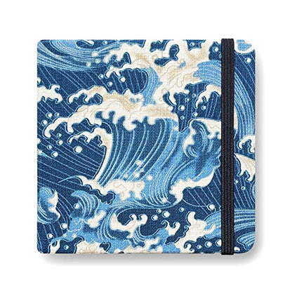 Mifuner Square 5x5 Bleedproof Marker Paper Pad, 110 gsm Alcohol Ink Bristol Paper Sketchbook, Handmade Journal Hardbound 88 Sheets (176 Pages) Markers Ink Mediums Art Sketch Book Blue Waves - color: S-blue waves