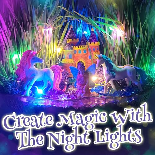 BLOONSY Unicorn Fairy Garden Kit for Kids, Light Up Terrarium for Girls