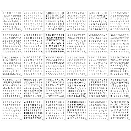 1/2 Inch Letter Stencils for Painting, 30 Pcs Reusable Small Alphabet Letters and Numbers Stencil for Bullet Journaling Crafts Projects