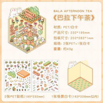 SSNLNBF 3D DIY Shop Sticker Kit Reusable Craft Set - style: pro-03