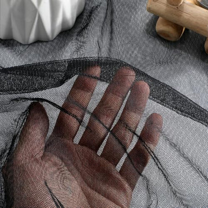 39.4x63 Inch Black Mesh Fabric by The Yard Breathable Polyester Netting Tulle Fabric Soft Voile Solid Sheer Mosquito Net Fabric for Sewing Making Crafts Garments Clothes Dresses DIY Supply - color: Black