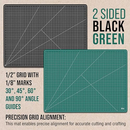 U.S. Art Supply 36"x48" Self-Healing Cutting Mat 5-Ply Green/Black - color: Green/Black