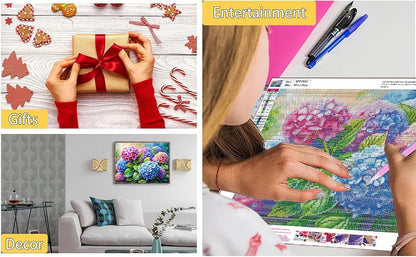 EIBEILI Square Drill Diamond Painting Kits for Adults Hydrangea Diamond Art - color: DP02891