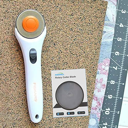 45mm Rotary Cutter Blades, 10 Pack 45mm Replace Rotary Blades Fits Fiskars, Olfa, Martelli, Truecut, DAFA Rotary Cutters for Quilting Scrapbooking Sewing Arts & Crafts, Sharp and Durable - color: 45MM Square hole Blades