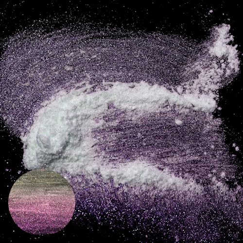 Matio Chameleon Mica Powder, 1.06oz/ 30g Smoky Galaxy White Chrome Powder | Pearlescent Effect Color Shift Pigment for Resin Craft, Soap Candle Dye, Nail Art,Bath Bomb,Paint,Slime - color: W-Smoky Galaxy