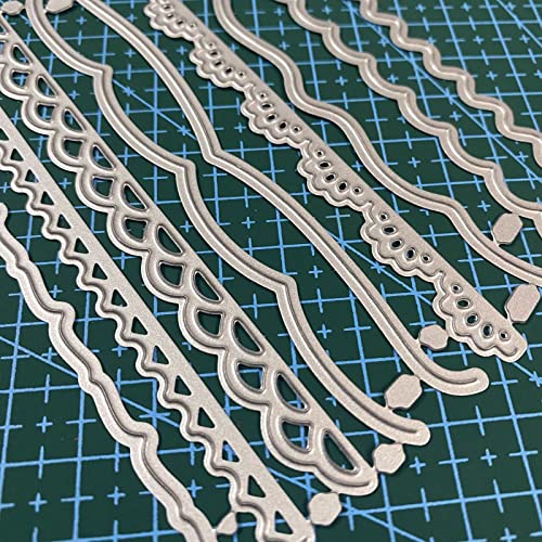 9 PCS Metal Embossing Lace Cutting Dies Metal Embossing Stencils for Card Making Scrapbooking Lace DIY Crafts Birthday Decor - style: Lace edge dies set