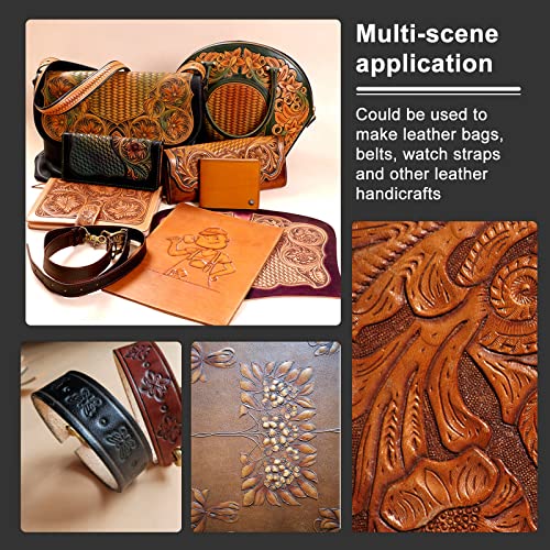 Wonvoc 21 Pcs Leather Stamp Set, Leather Stamping Kit with 20 Patterns - color: Black