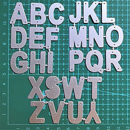 Metal Cutting Dies 26 Capital Alphabet Dies Letters for Card Making Stencil Embossing Tool Scrapbooking DIY Etched Craft Dies - style: Capital letters