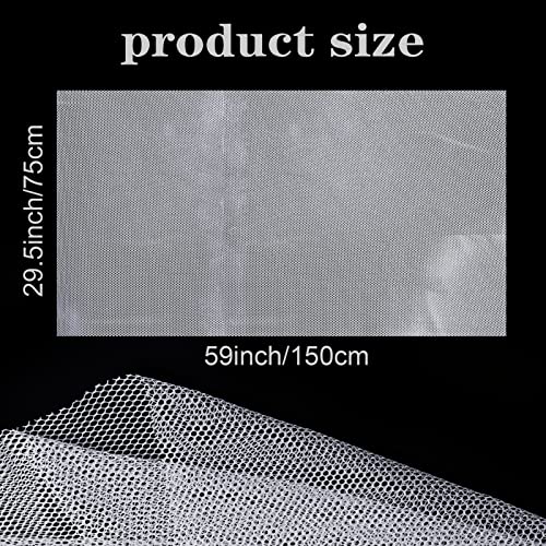 Pllieay 29.5 X 59 Inch White Mesh Fabric Slightly Stretchy | for Backpack Pocket and Straps, Netting Clothes, Netting Bag Shopping Bag - color: White