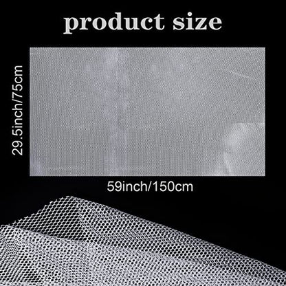 Pllieay 29.5 X 59 Inch White Mesh Fabric Slightly Stretchy | for Backpack Pocket and Straps, Netting Clothes, Netting Bag Shopping Bag - color: White