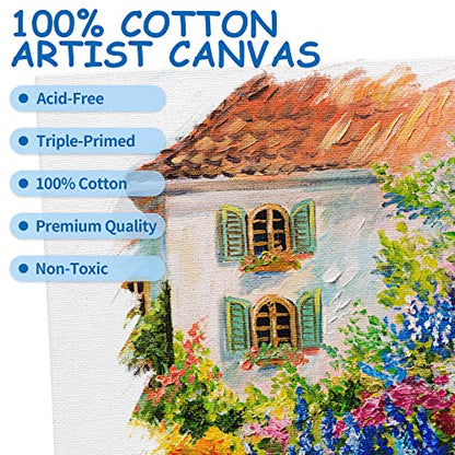 Canvas Boards for Painting 4x6 Inch, Super Value 24 Pack Mini Canvases, White Blank Canvas Panels, 100% Cotton Primed, Painting Art Supplies - size: 4"×6"