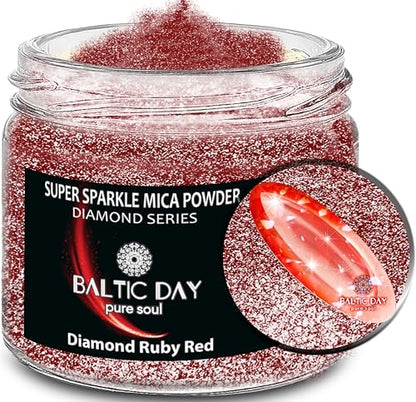 Sparkle Mica Powder [ Diamond Ruby Red ] - Red Glitter Mica Powder - Red Resin Glitter for Epoxy Resin - Shimmer Pigment - Diamond Dust for Candles - color: Diamond Ruby Red