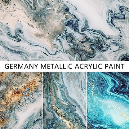 Metallic Acrylic Paint -Blue Planet High Brightness Glitter Pigment-Art Craft for Artists & Painters, Canvas Halloween Pumpkin Ceramic Rock Painting (Cosmic Planet) - color: Cosmic Planet