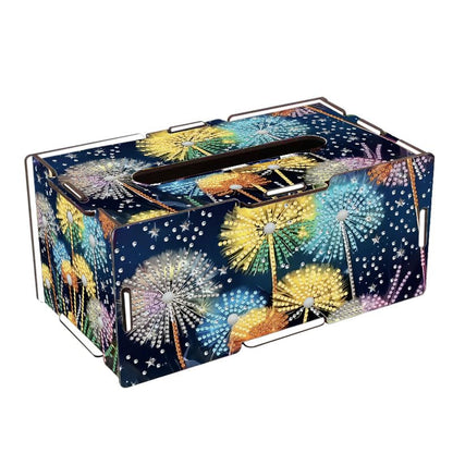 LSQFS DIY Diamond Art Tissue Box Kit, Ideal Handmade Craft Gift for Adults - color: Flower 2