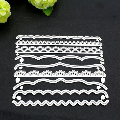 9 PCS Metal Embossing Lace Cutting Dies Metal Embossing Stencils for Card Making Scrapbooking Lace DIY Crafts Birthday Decor - style: Lace edge dies set