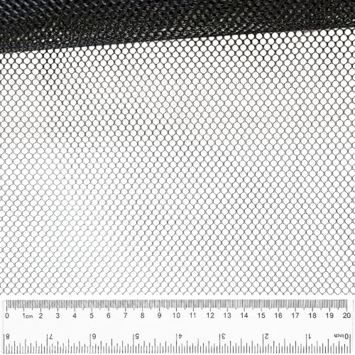 Black Polyester Mesh Fabric 29 x 59 Inch Slight Stretch Netting Cloth for Backpack Pockets, Straps, Shopping Bags, DIY Clothes & Crafts