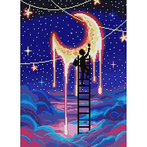 DIAMOND ART CLUB Paint the Moon Diamond Art Kits for Adults | Premium Diamond Painting Kit, Fun DIY Crafts for Adults, Square Diamond Art Canvas, 13" x 18" (33 x 46 cm) - color: Paint the Moon