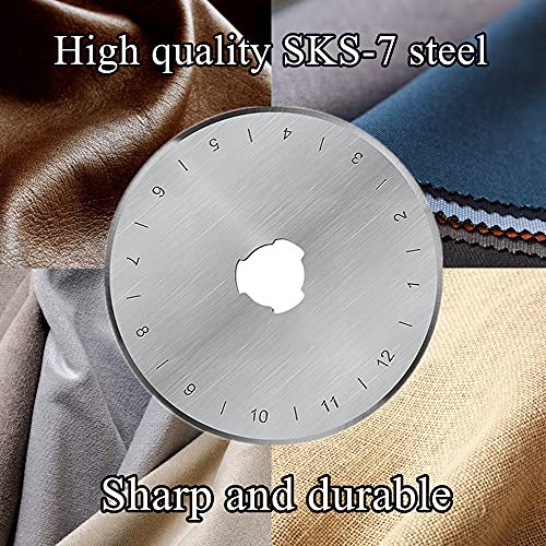 HEADLEY TOOLS 45mm Rotary Cutter Blades 10 Pack Fits Olfa, Fiskars, Replacement Rotary Blade for Arts Crafts Quilting Scrapbooking Sewing, Sharp and Durable - size: 45mm 10pcs