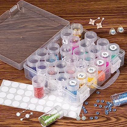 Bead Organizer, Bead Containers, 30 Grids Diamond Painting Storage Containers Clear Bead Organization Diamond Painting Accessories Small Storage Container for Beads Seeds Glitter Rhinestones (1 Pack) - size: The outer box: 16 x 14 x 5.3cm (1 Pack)