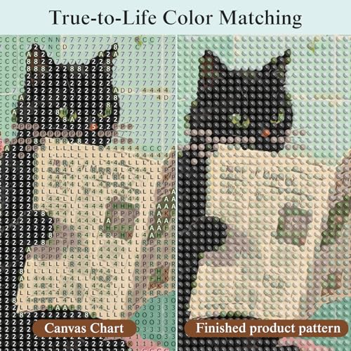 5D Diamond Art Kits for Adults, Black Cat Bathroom Diamond Painting - color: KM1094-1