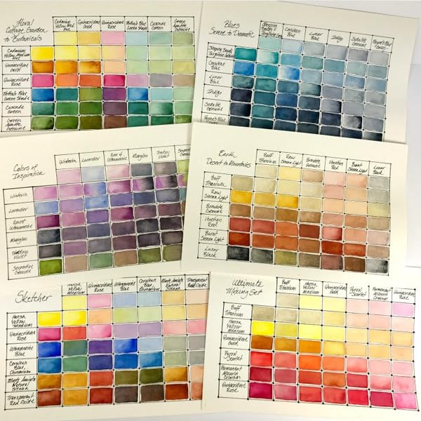 Daniel Smith Color Hand Poured Pan Set with BONUS Metal Box and Empty Half Pans, 24 Units (Pack of 1) - style: 24 Color Set Half Pan with Metal Case and 24 Empty Containers