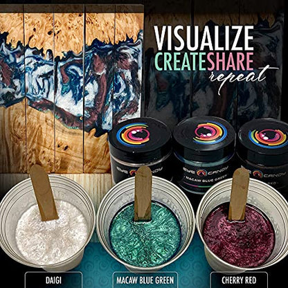 Eye Candy Pigments Premium Mica Powder - Macaw Blue Green (50gr) - for Epoxy, Resin, Soap, Paint, Woodworking, Acrylic Pouring, Bath Bombs, Fishing Lures - DIY Arts and Crafts Additive - color: Macaw Blue