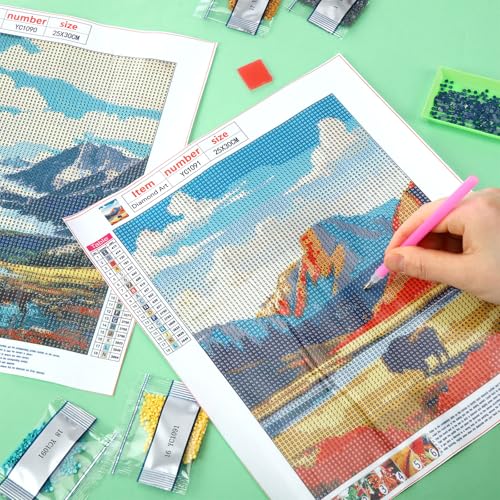 Yeaqee 4 Pcs National Park Diamond Art Kits for Adults Gem Painting Kit DIY Jewel Diamond Art for Beginners Aesthetic Room Crafts Cute Painting Pictures 5d Craft Wall Decor for Home 10 x 11.8'' - style: National Park