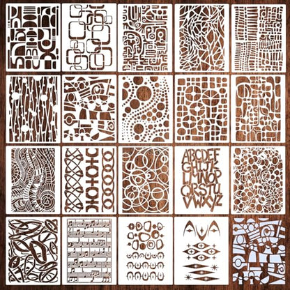 Stencils for Crafts Reusable Texture Stencils 10"x8" - style: Absract