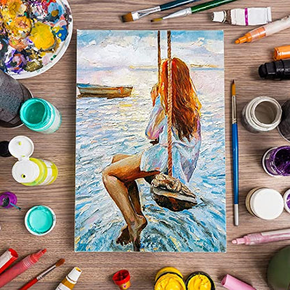 Stretched White Blank Canvas - 11x14 Inch, 8 Pack, Primed,100% Cotton,5/8 Inch Profile of Super Value Pack for Acrylics,Oils & Other Painting Media - size: 11"x14"