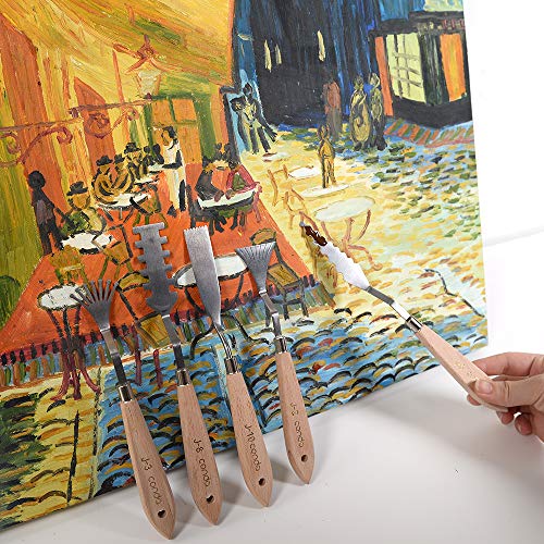 Conda 2 set of 10pcs Different Shapes Stainless Steel Spatula Palette Knife and red 5 piece palette knife