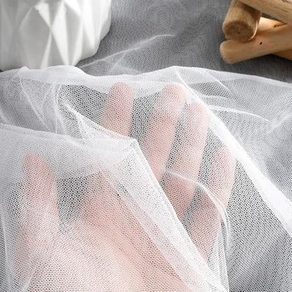 39.4x63 Inch White Tulle Mesh Net Fabric by The Yard for Sewing | Breathable Netting Sheer Tulle Polyester Fabrics Soft Voile Solid Mosquito Cloth for Making Crafts Wedding Dresses Clothes - color: White