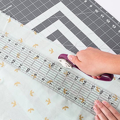 Fiskars 18" x 24" Folding Self Healing Cutting Mat for Travel and Storage | Great for Fabric and Sewing Craft Projects, Gray - size: 18"L x 24"W