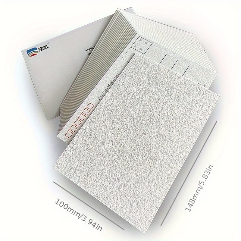 BHPAI Master Watercolor Postcards 20 100% Cotton 300g Blank Cards Colored Pencils Hand-Painted DIY Holiday Greeting Card Thank You Letter Christmas Birthday Wishes (Mailing Available