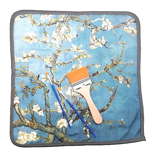 Funny live Paint Brush Holder Art Supplies, Artist Paint Brush & Storage Organizer Roll-Up Case Bag, Protect Acrylic Oil Watercolor Paintbrushes (Almond Blossom 20 Slot Pockets) - color: Almond Blossom 20 Slot Pockets