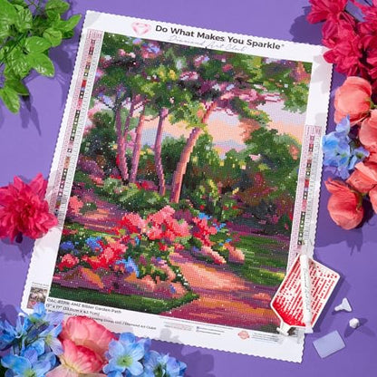 DIAMOND ART CLUB Bibler Garden Path Diamond Art Kits for Adults | Premium Diamond Painting Kit, Fun DIY Crafts for Adults, Round Diamond Art Canvas, 13" x 17" (33 x 42.7 cm) - color: Bibler Garden Path