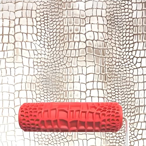 7" Texturing Roller, Patterned Textured Paint Roller, Drywall Texture Tool | Embossed Rubber Paint Roller, Decorative Art Texture Roller, Knockdown Texture Tool for DIY Household Wall Painting (BK324R) - style: BK324R