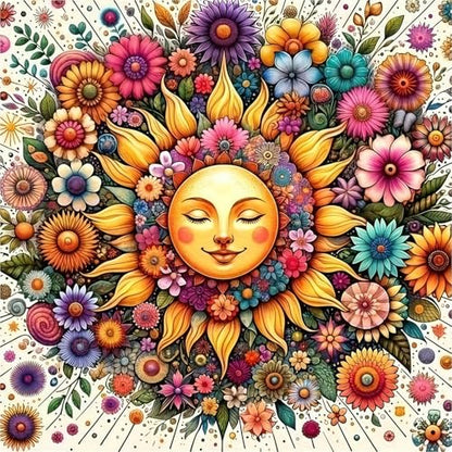 CHWGLFGG 5D Sun Face Diamond Art Kits for Adults Beginners 13.8x13.8 Inch - color: KM1180-1