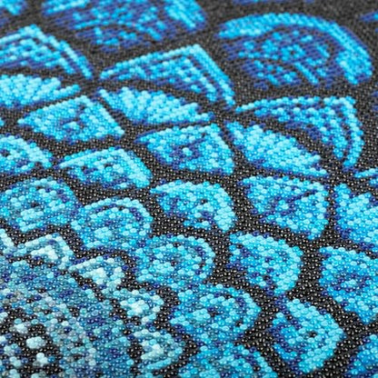 Modern Merch Mandala Diamond Art Kits for Adults, Blue and Black Pattern 5D Diamond Painting for Adults, DIY Mandala Wall Art, Cross Stitch Pattern Gem Art, Full Round Drill 12x16 - color: Blue Mandala