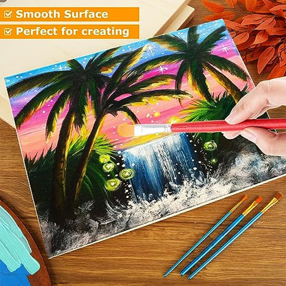 6 Pack Unfinished Wood Canvas Panels for Painting 12 x 16 Inch Craft Wood Board, 3/4’’ Deep Cradle Boards for Painting, Pouring, Arts, Crafts, Paints and More
