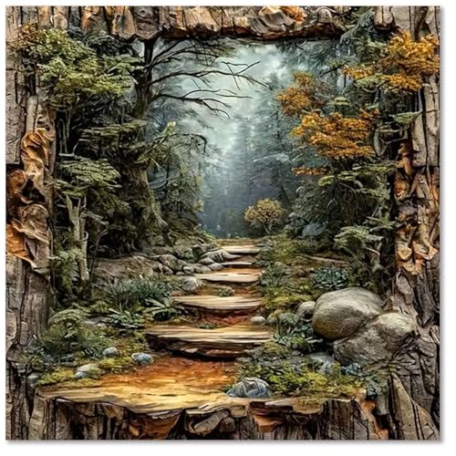 Paint by Numbers for Adults Forest, Paint by Numbers Kit for Adults 16x20in - color: Forest (16x16 in)