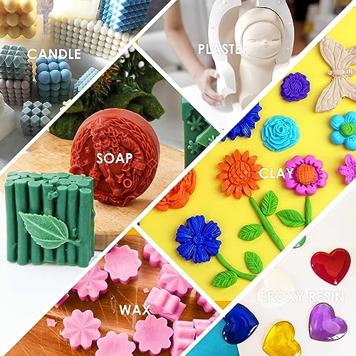 Silicone Molds Making Kit 170oz, Super Elastic 15A Silicone Rubber for DIY Mold Making, Fast Curing Liquid Silicone 1:1 Mixing Molding Kit for Casting Resin Molds/Candle Molds/Soap Mold/Craft, Green - color: Green, 170oz