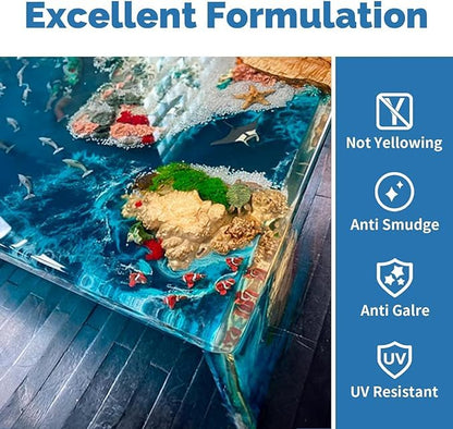JANCHUN Epoxy Resin Kit 72oz, Bubble Free Crystal Clear Resin | Anti-Yellowing Self Leveling Easy Mix 1:1 Coating and Casting for Art Table Tops Molds Tumblers Crafts Jewelry DIY Gifts - size: 72 fl oz